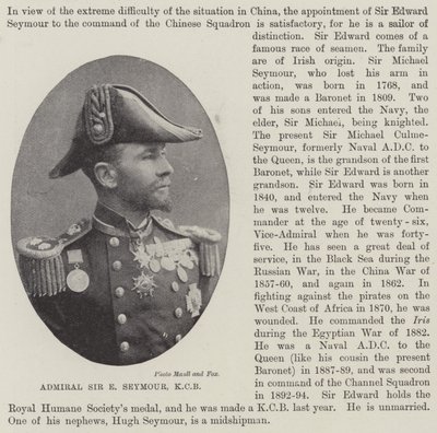 Admirał Sir E Seymour, KCB autorstwa English Photographer