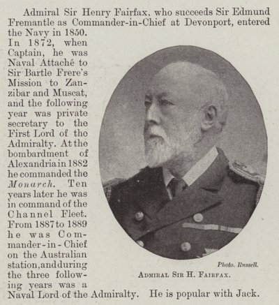 Admirał Sir H Fairfax autorstwa English Photographer