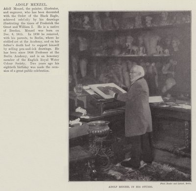 Adolf Menzel w swojej pracowni autorstwa English Photographer