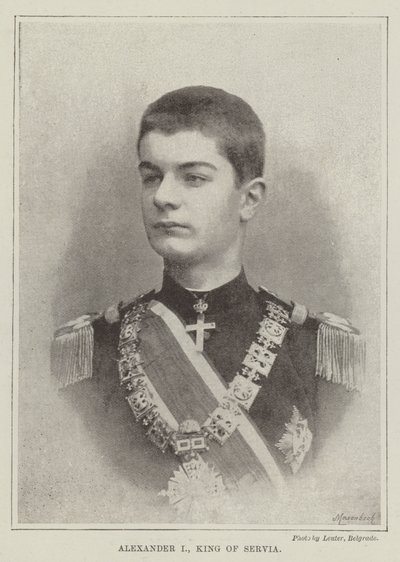 Aleksander I, król Serbii autorstwa English Photographer