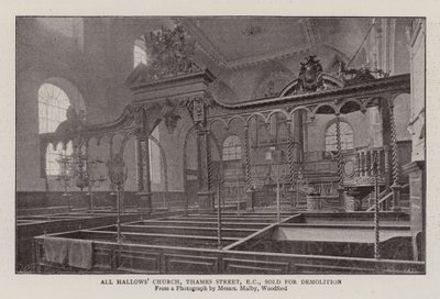 All Hallows Church, Thames Street, EC, sprzedany do rozbiórki autorstwa English Photographer
