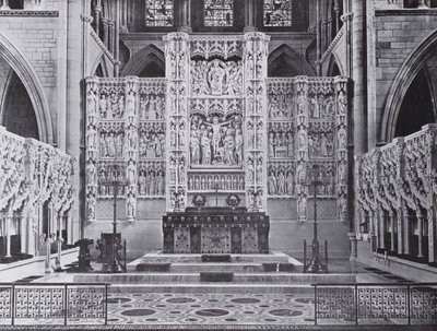 Ołtarz i Reredos, Katedra Truro (zdjęcie czarno-białe) autorstwa English Photographer