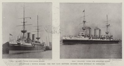 Belleville kontra szkockie kotły, wyścig testowy między krążownikami od Spithead do Gibraltaru autorstwa English Photographer