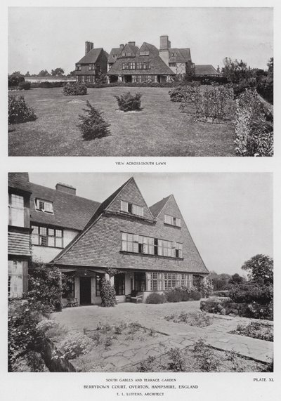 Berrydown Court, Overton, Hampshire, Anglia (zdjęcie czarno-białe) autorstwa English Photographer