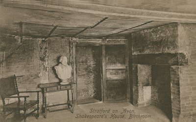 Łazienka, Dom Szekspira, Stratford upon Avon. Pocztówka wysłana w 1913 roku. autorstwa English Photographer