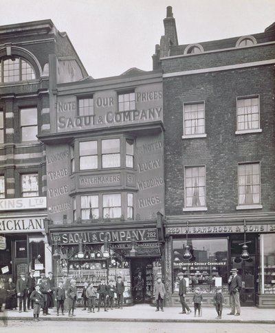 Bishopsgate, z Historic London Buildings autorstwa Alfreda i Johna Bool (f.1850-1900) oraz Henry