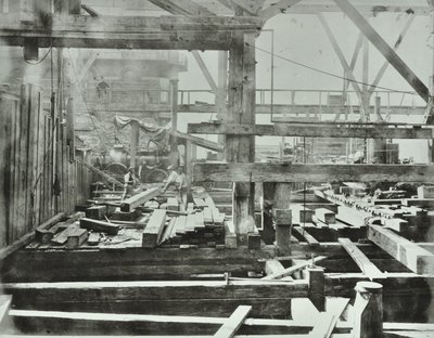 Blackfriars Bridge: prace budowlane w toku, 1869 autorstwa English Photographer