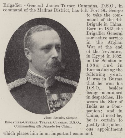 Generał brygady Turner Cummins, DSO, dowódca 4. brygady dla Chin autorstwa English Photographer