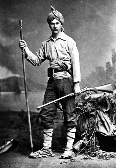 Brytyjski myśliwy w Indiach, ok. 1870 autorstwa English Photographer