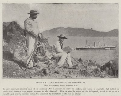 Sygnalizacja British Sailors przez Heliograph autorstwa English Photographer