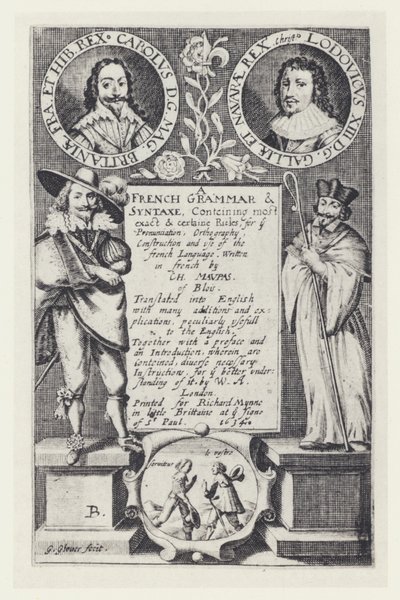 C Maupas, Gramatyka francuska, R Mynne 1634 (zdjęcie czarno-białe) autorstwa English Photographer