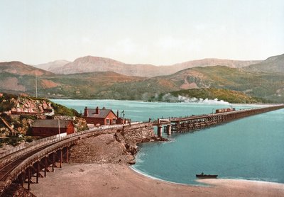 Cadair Idris i Barmouth Bridge, wyd. ok. 1900 autorstwa English Photographer
