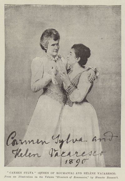 Carmen Sylva (królowa Rumunii) i Helene Vacaresco autorstwa English Photographer