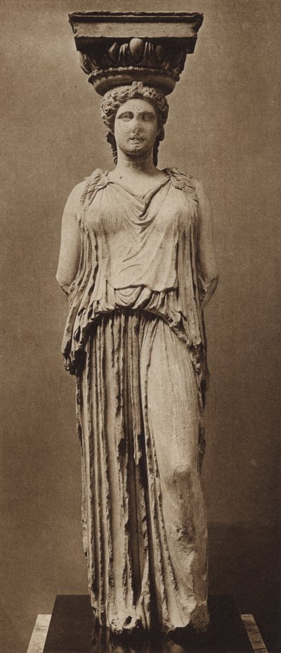 Kariatyda z Erechtheum (zdjęcie czarno-białe) autorstwa English Photographer