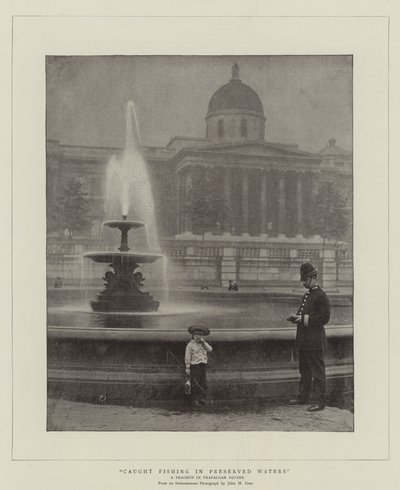 Złapany na ryby w chronionych wodach, tragedia na Trafalgar Square autorstwa English Photographer
