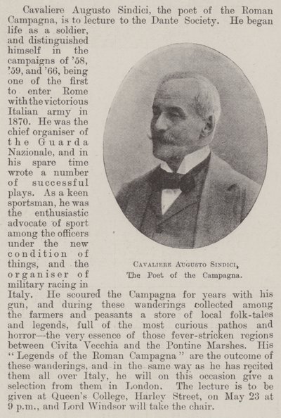 Rycerz Augustus Sindici, poeta Kampanii autorstwa English Photographer