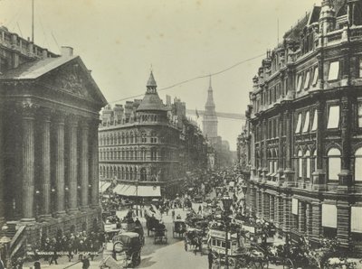 Cheapside, z Mansion House, City of London, 1885 autorstwa English Photographer