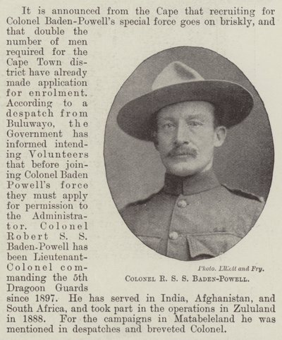 Pułkownik R S S Baden-Powell autorstwa English Photographer