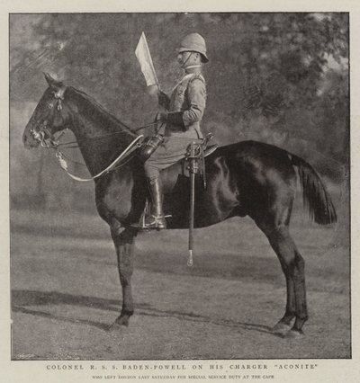 Pułkownik R S S Baden-Powell o swoim akonicie ładującym autorstwa English Photographer