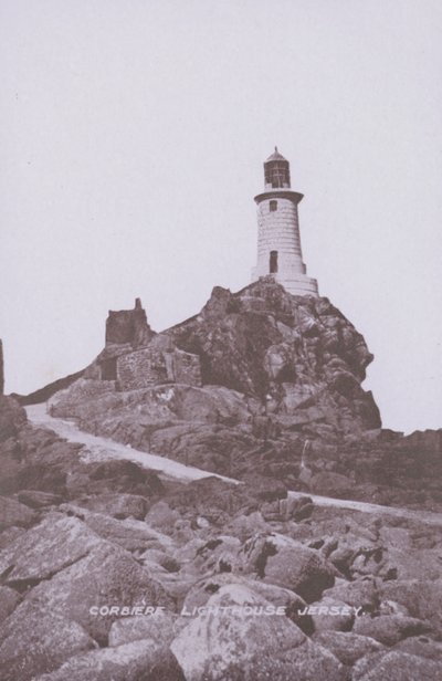 Corbiere Lighthouse Jersey (zdjęcie czarno-białe) autorstwa English Photographer
