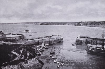 Kornwalia: Newquay, port (zdjęcie czarno-białe) autorstwa English Photographer