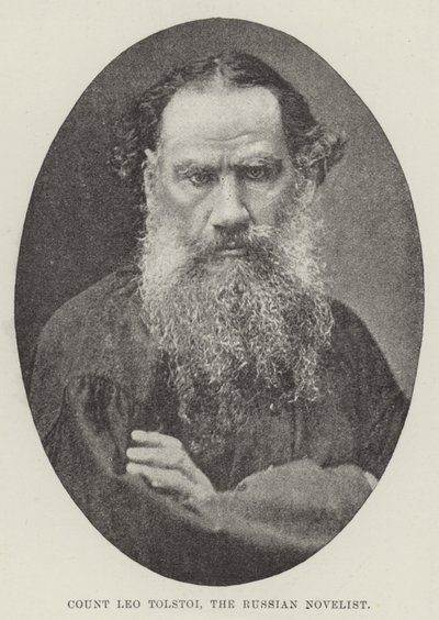 Hrabia Lew Tołstoj, rosyjski powieściopisarz autorstwa English Photographer