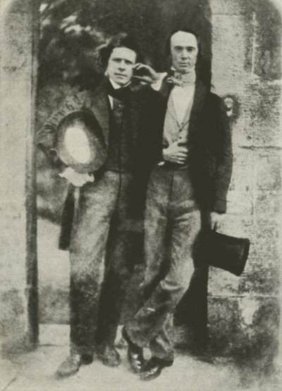 David Octavius Hill (z lewej) i WB Johnstone, dyrektor Szkockiej Galerii Narodowej (zdjęcie czarno-białe) autorstwa English Photographer