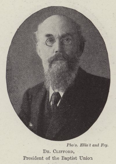 Dr Clifford, przewodniczący Związku Baptystów autorstwa English Photographer