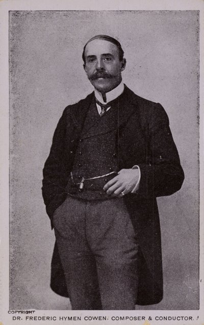 Dr Frederic Hymen Cowen, kompozytor, pianista i dyrygent (1852-1935) autorstwa English Photographer