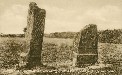 Pomnik Dungertha, St Clear, Kornwalia (zdjęcie czarno-białe) autorstwa English Photographer