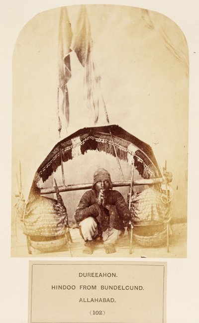 Dureeahon, Hindoo z Bundelcund, Allahabad, z The People of India, J. Forbes Watson, opublikowane 1868 (druk albumowy) autorstwa English Photographer