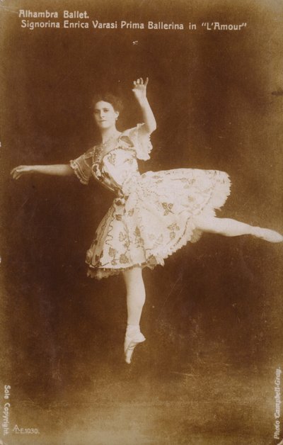 Enrica Varasi, primabalerina w L „Amour at the Alhambra Ballet, Londyn autorstwa English Photographer