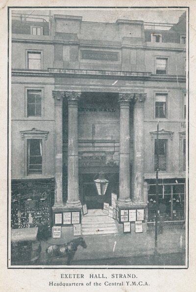 Exeter Hall, Strand, siedziba Centralnego YMCA autorstwa English Photographer