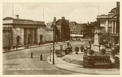 Galeria sztuki Ferens, Victoria Square, Hull (zdjęcie czarno-białe) autorstwa English Photographer