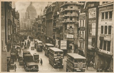 Fleet Street i katedra św. Pawła, Londyn autorstwa English Photographer