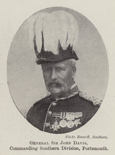 Generał Sir John Davis, dowodzący Dywizją Południową, Portsmouth autorstwa English Photographer