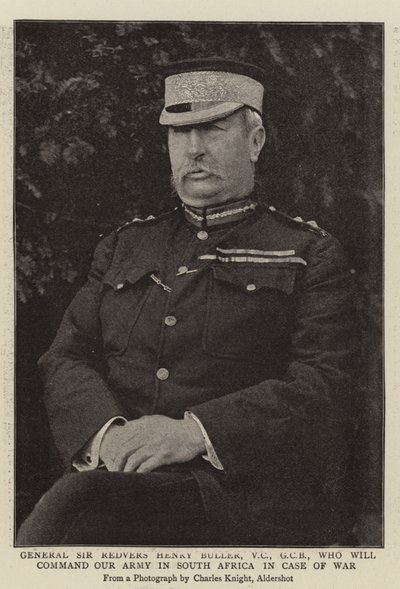 Generał Sir Redvers Henry Buller, VC, GCB, który będzie dowodził naszą armią w RPA na wypadek wojny autorstwa English Photographer