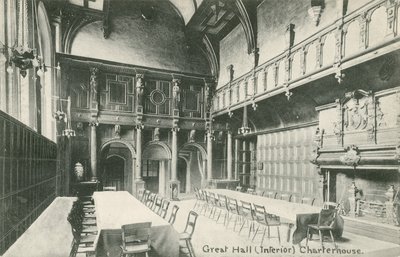 Wielka Sala, Charterhouse (zdjęcie czarno-białe) autorstwa English Photographer