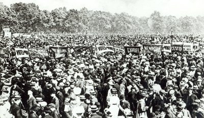 Pokaz Wielkich Głosów na Kobiety w Hyde Parku, 21 czerwca 1908 autorstwa English Photographer