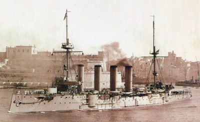 HMS Aboukir, 1902 (druk sepii) autorstwa English Photographer