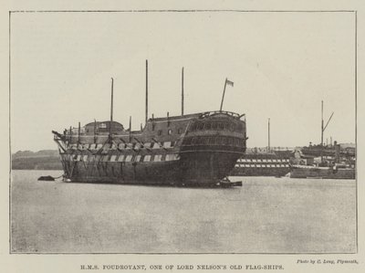 HMS Foudroyant, jeden ze starych okrętów flagowych Lorda Nelsona autorstwa English Photographer