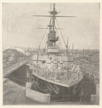 HMS Implacable, zamówiony przez księcia Ludwika Battenberg autorstwa English Photographer