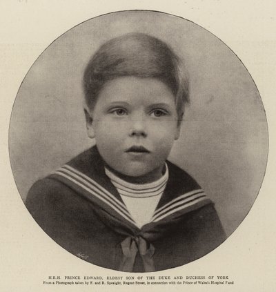 Jej Wysokość Książę Edward, najstarszy syn księcia i księżnej Yorku autorstwa English Photographer