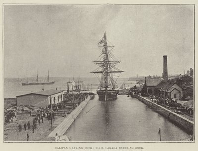 Halifax Graving Dock, HMS Canada wjeżdża do doku autorstwa English Photographer