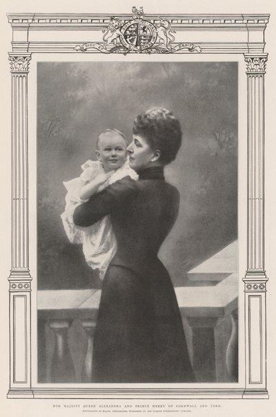 Jej Wysokość Królowa Aleksandra i Książę Kornwalii i Yorku Henryk autorstwa English Photographer