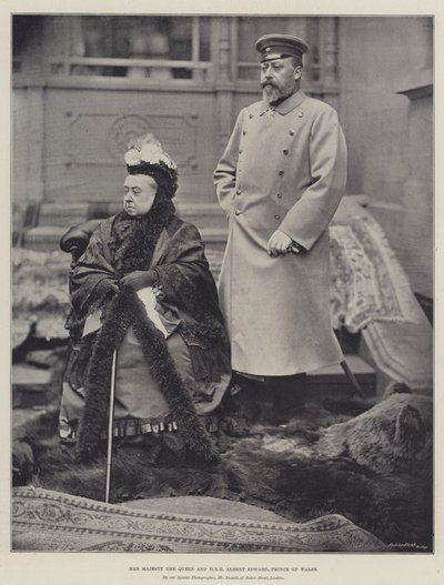 Jej Wysokość Królowa i Jego Wysokość Albert Edward, Książę Walii autorstwa English Photographer
