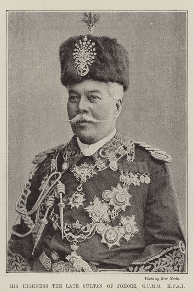 Jego Wysokość zmarły Sułtan Johore, GCMG, KCSI autorstwa English Photographer