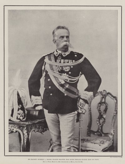 Jego Wysokość Humbert I, Renier Charles Emanuel Jean Marie Fernand Eugene, Król Włoch autorstwa English Photographer