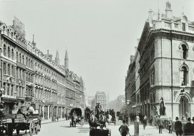 Holborn Viaduct, patrząc na wschód, City of London, 1875 autorstwa English Photographer