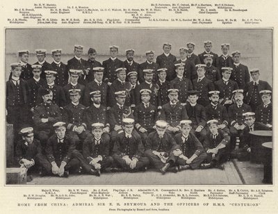 Dom z Chin, admirał Sir EH Seymour i oficerowie HMS Centurion autorstwa English Photographer